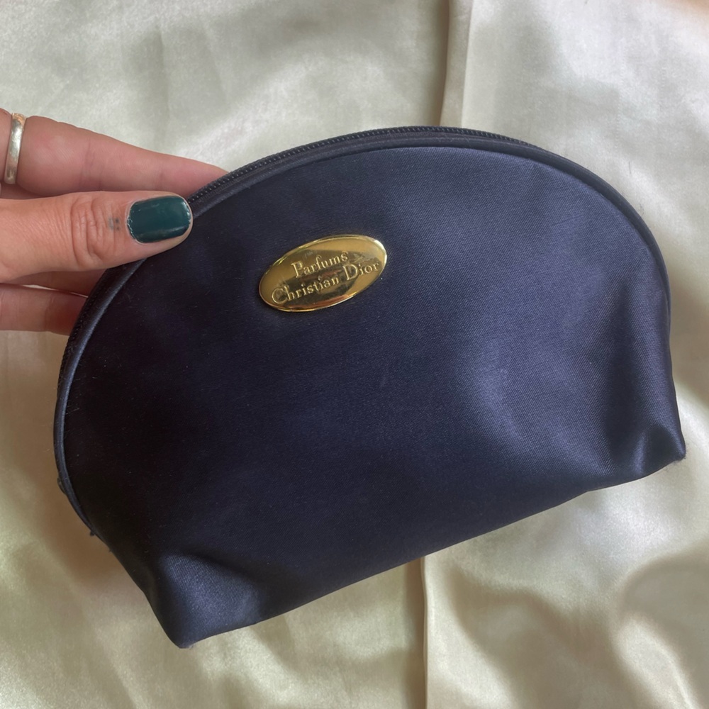 Dior Black Cosmetic Bag with Gold Accent